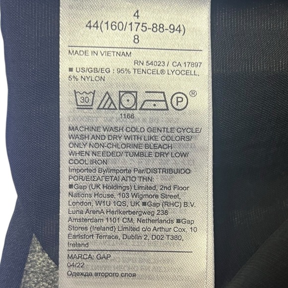 Gap Pants Size 4 Black High Rise Pleated Straight Leg Minimalist Modern Workwear - Picture 11 of 13